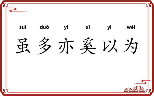 虽多亦奚以为