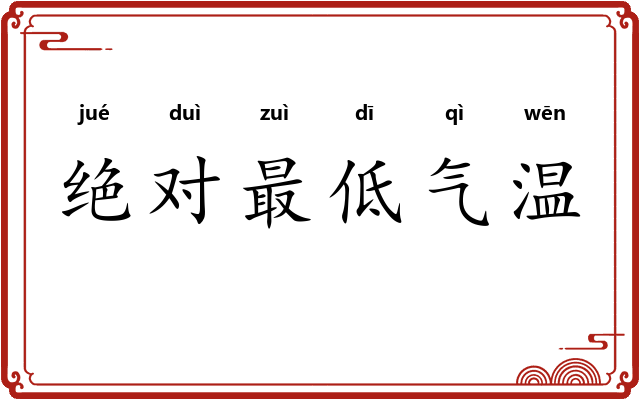 绝对最低气温